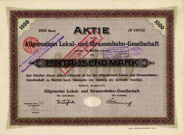 Alte deutsche Staatsanleihe mit gedrucktem Text und numerischen Figuren.