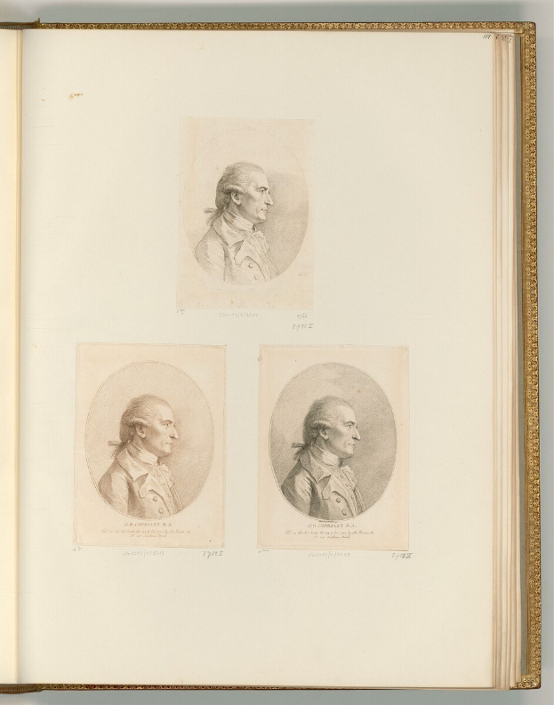 Offenes Buch mit drei detaillierten, lebensechten Porträts von George Washington auf seinen Seiten, die dem Betrachter gegenüberliegen.